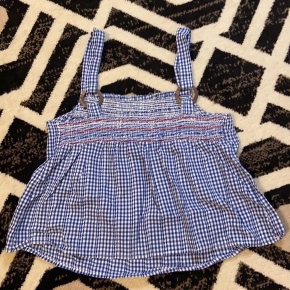 Altar’d state blue and white gingham picnic blouse - Picture 6 of 9